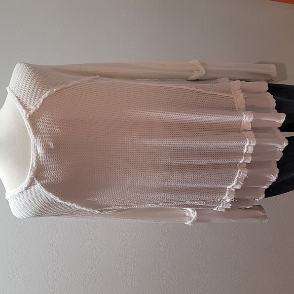 We The Free Free People Womens Extra Small Bohemian Casual V-Neck Waffle Top - Picture 2 of 12